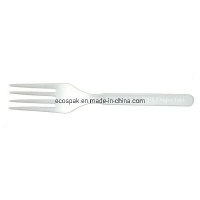 100% Degradable Compostable PLA Kitchenware Tablewares Plastic Cutlery Biodegradable Fork