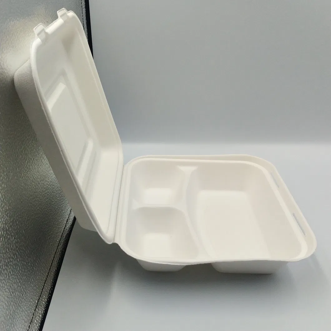 100% Environmental Degradable Disposable Bagasse Food Box