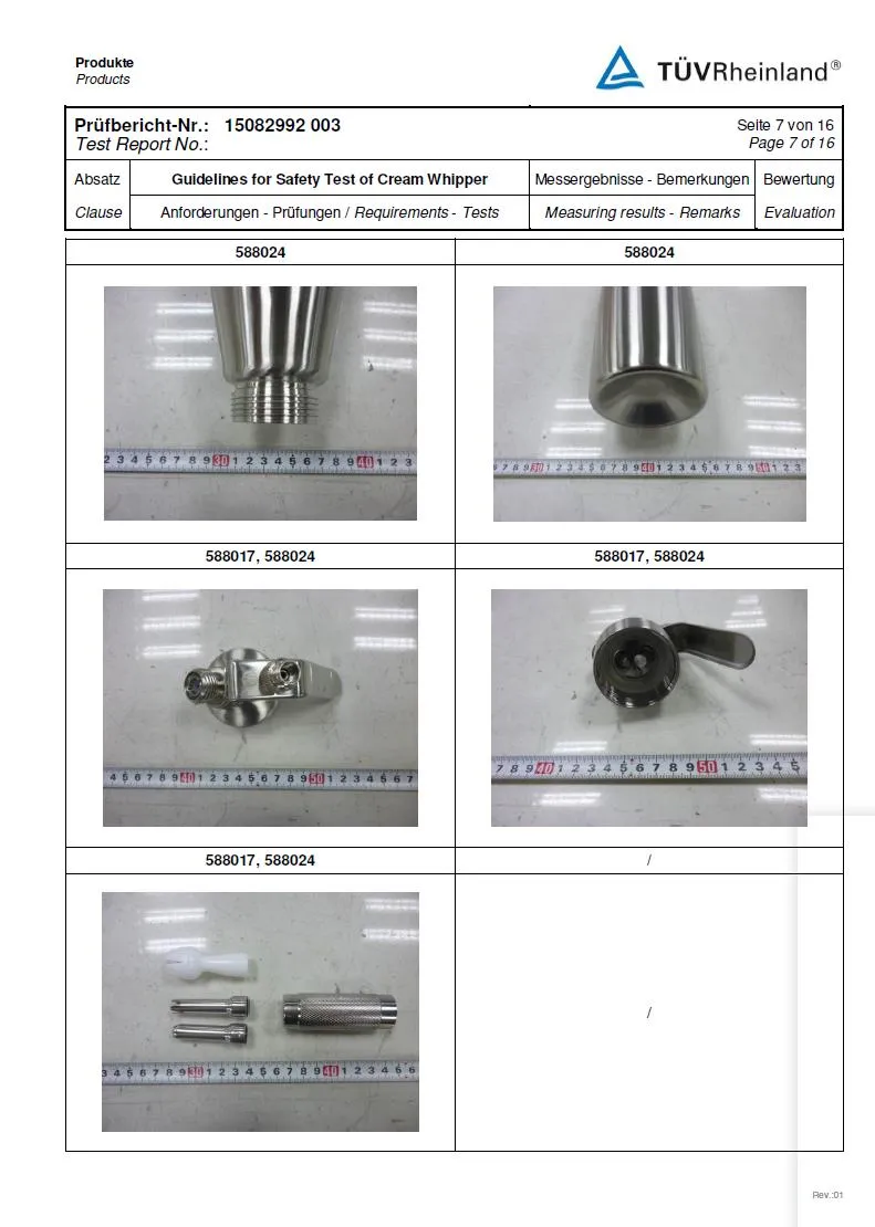 1000ml Cream Whipper Black Strip with Three Plastic Nozzels 304 Stainless Steel Seamless
