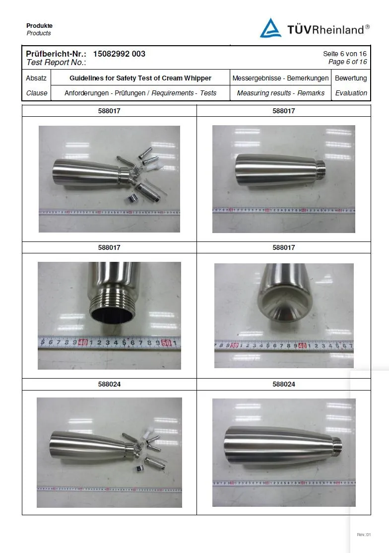 1000ml Cream Whipper Black Strip with Three Plastic Nozzels 304 Stainless Steel Seamless