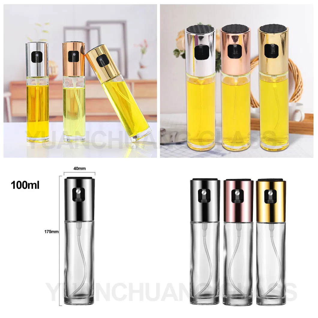 100ml Transparent Portable Kitchen Luxury Condiment Cooking Kitchen Oil Spray Bottle