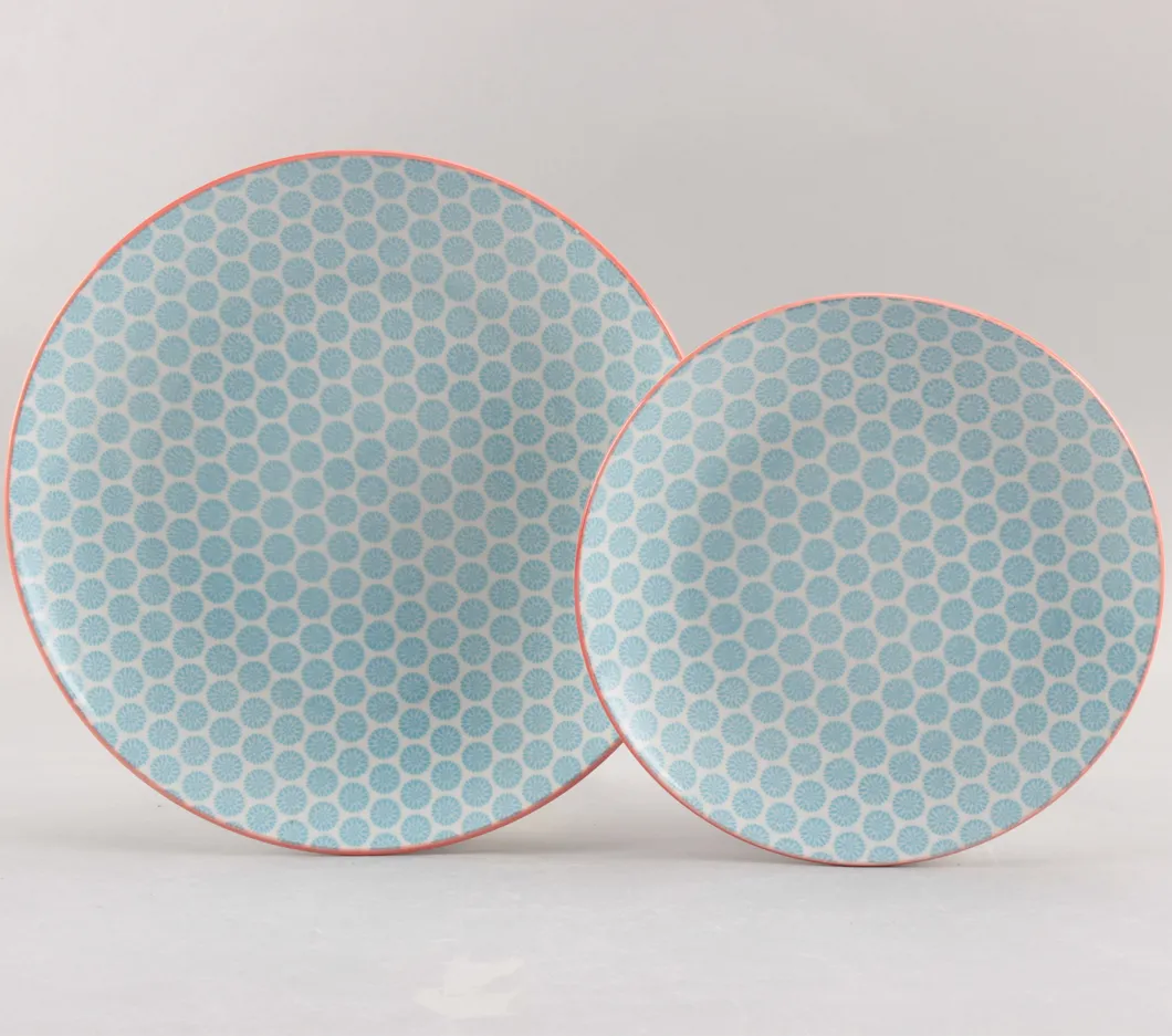 12PCS High-Quality Pad Printing and Floral Pattern Designceramic Tableware Set