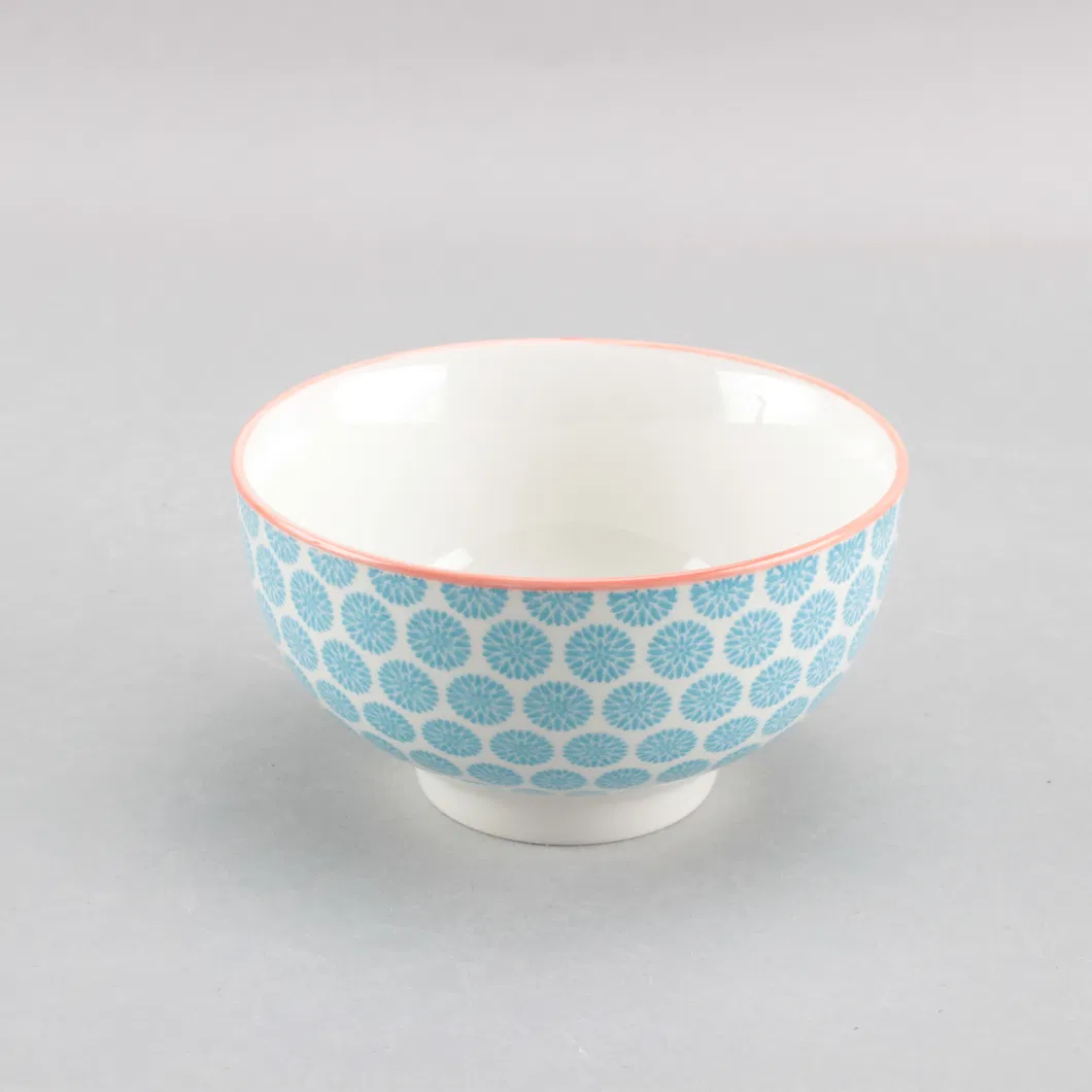 12PCS High Quality Porcelain Dinner Set with Flower Pad Printing