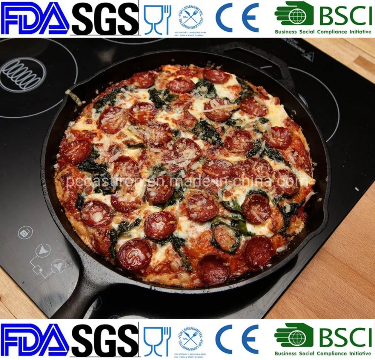 14 Inch Nonstick Preseasoned Round Cast Iron Skillet China Manufacturer