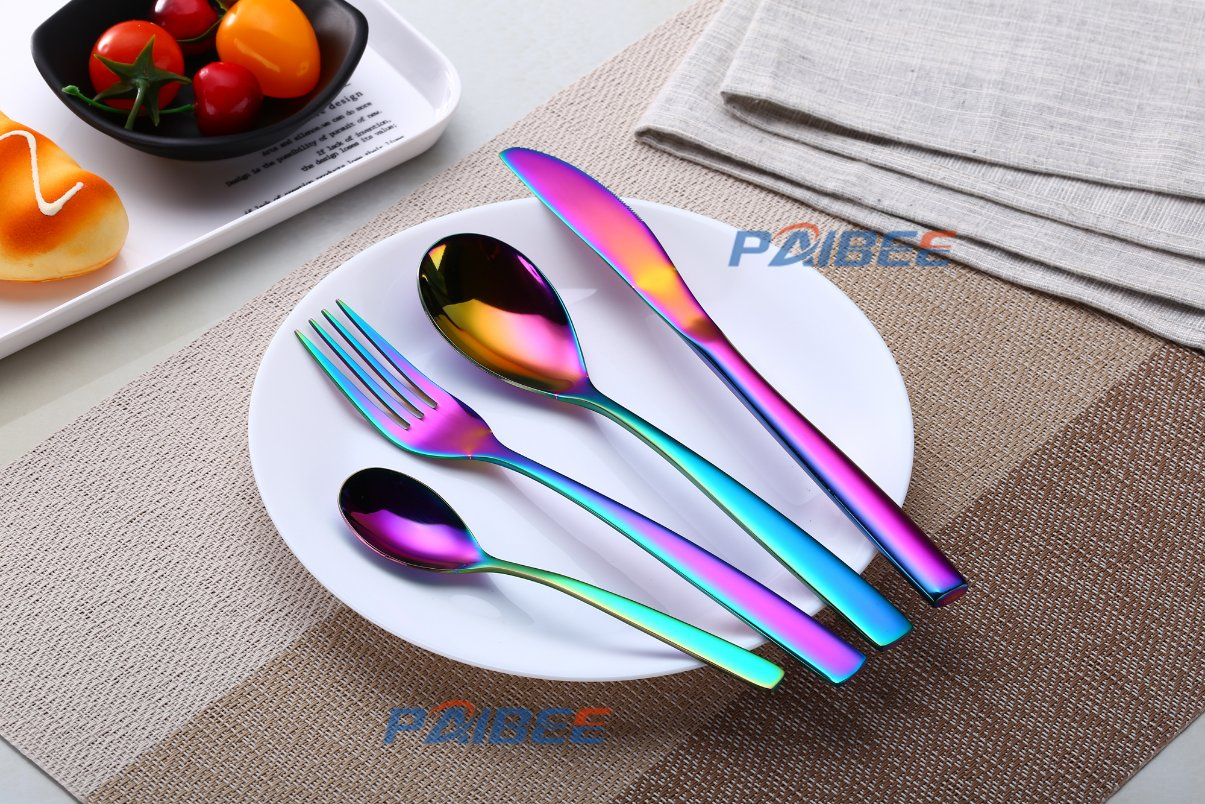 16 Piece Gift Box Packingstainless Steel Cutlery 18/10 Black Plated Flatware Shining Matt Black Cutlery