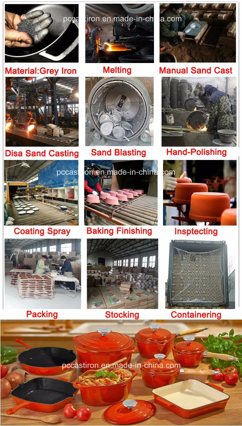 2.7L Cast Iron Casserole/Cast Iron Cookware BSCI LFGB FDA Approved