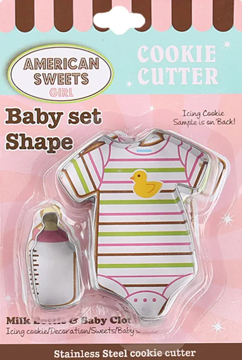2-PC Baby Cookie Cutter Set with Blistered Pack