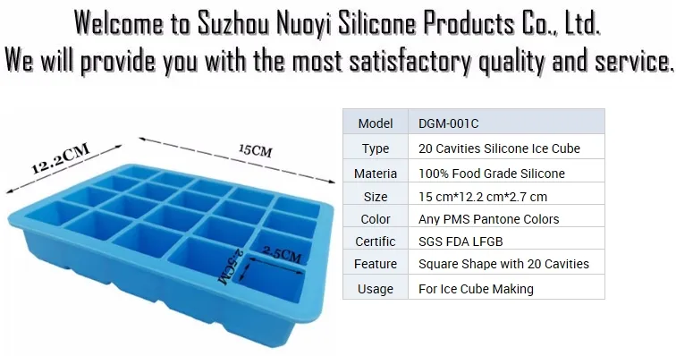 20 Cavity Silicone Ice Cube Tray Candy Cake Chocolate Mold