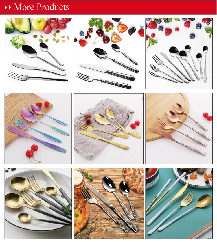 201 Stainless Steel Cutlery Set 33PCS Dinner Set with Cutlery Soup Spoon Kitchenware with PVC Box