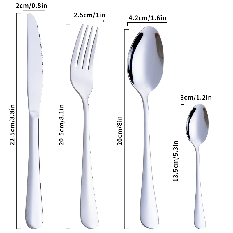 2021 New Arrivals Hanging Stainless Steel Cutlery Set 24PCS Flatware Set with Metal Rack