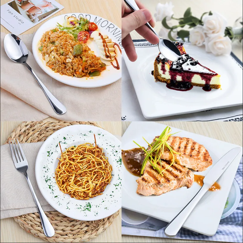 2021 New Arrivals Hanging Stainless Steel Cutlery Set 24PCS Flatware Set with Metal Rack