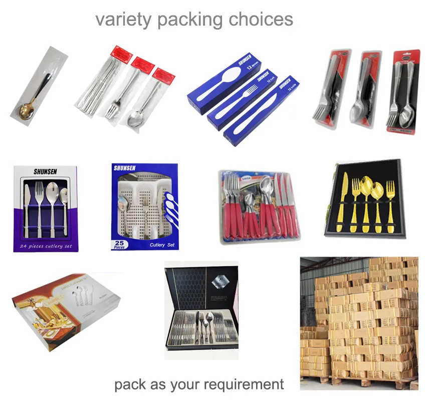 24 Pieces 18/0 Stainless Steel Cutlery with Printing Chinese Pattern PS Handle