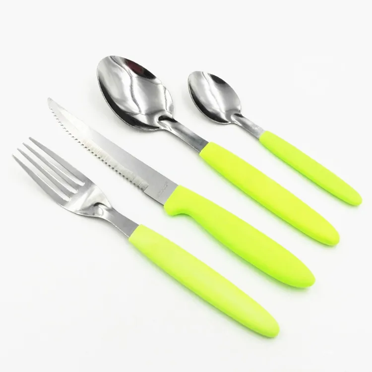24 Pieces 18/0 Stainless Steel Cutlery with Printing Chinese Pattern PS Handle