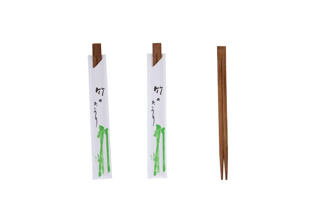 24cm Disposable Carbonized Compostable Twin Flat Carbonized Bamboo Chopstick