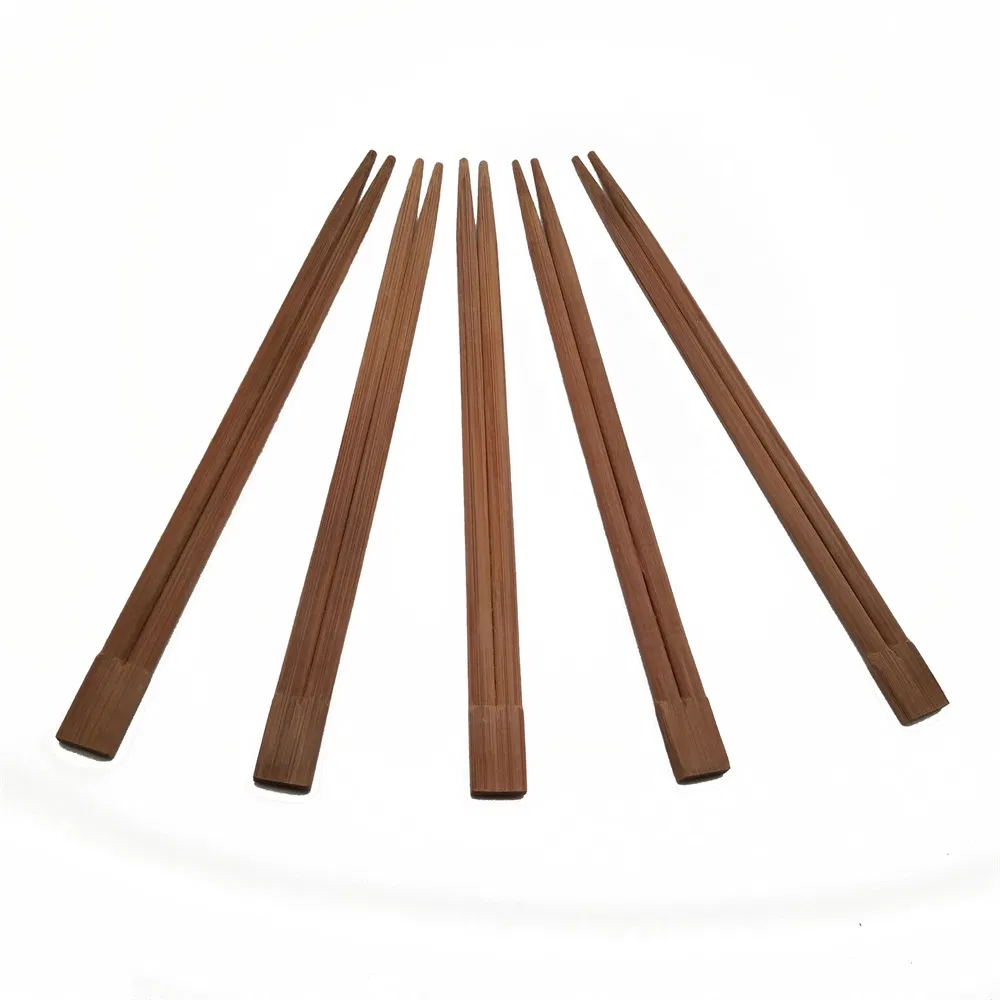 24cm Disposable Carbonized Compostable Twin Flat Carbonized Bamboo Chopstick