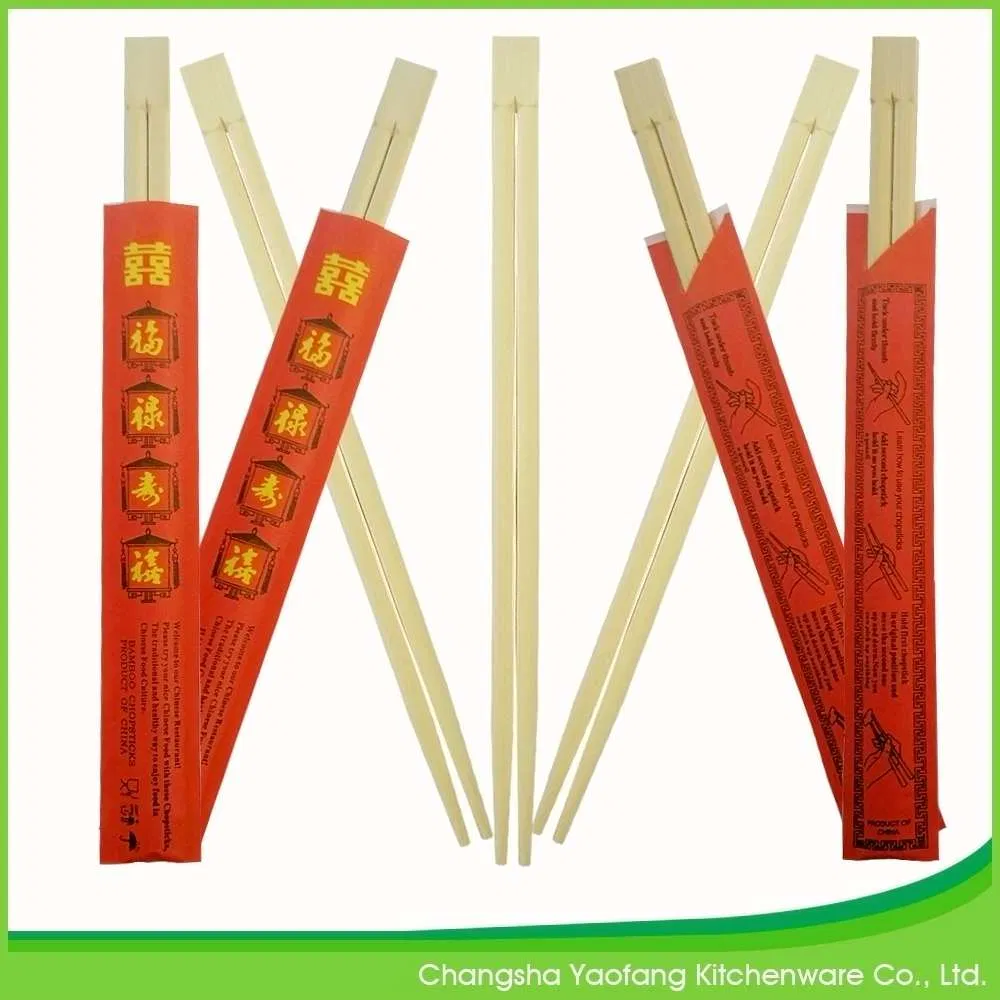 24cm Nature Chopsticks, High Quality Twins Chopsticks, Disposable Sushi Chopsticks with Semi-Closed Pape
