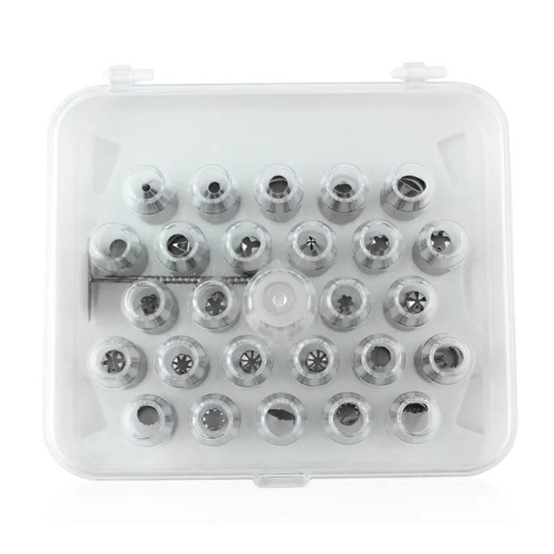 26PCS Cream Bakeware Cupcake Cake Decorating Pastry Nozzles Piping Sets with Box