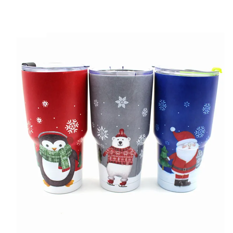30oz Stainless Steel Insulated Tumbler, Custom Christmas Gift Mugs