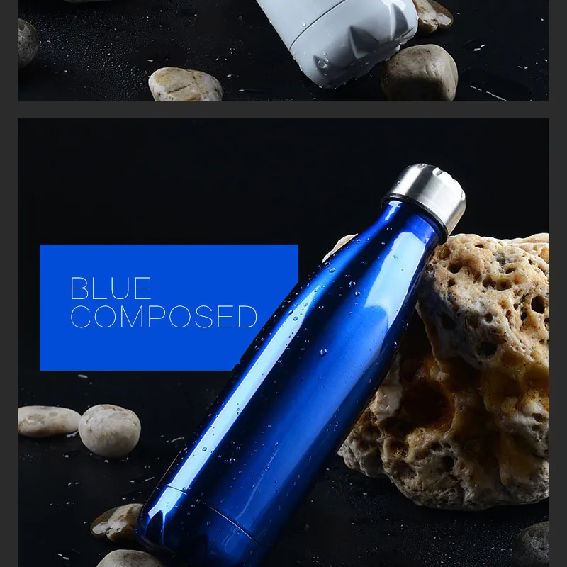 350/500/750/1000ml Double-Wall Insulated Vacuum Flask Stainless Steel Water Bottle BPA Free Thermos for Sport Water Bottles