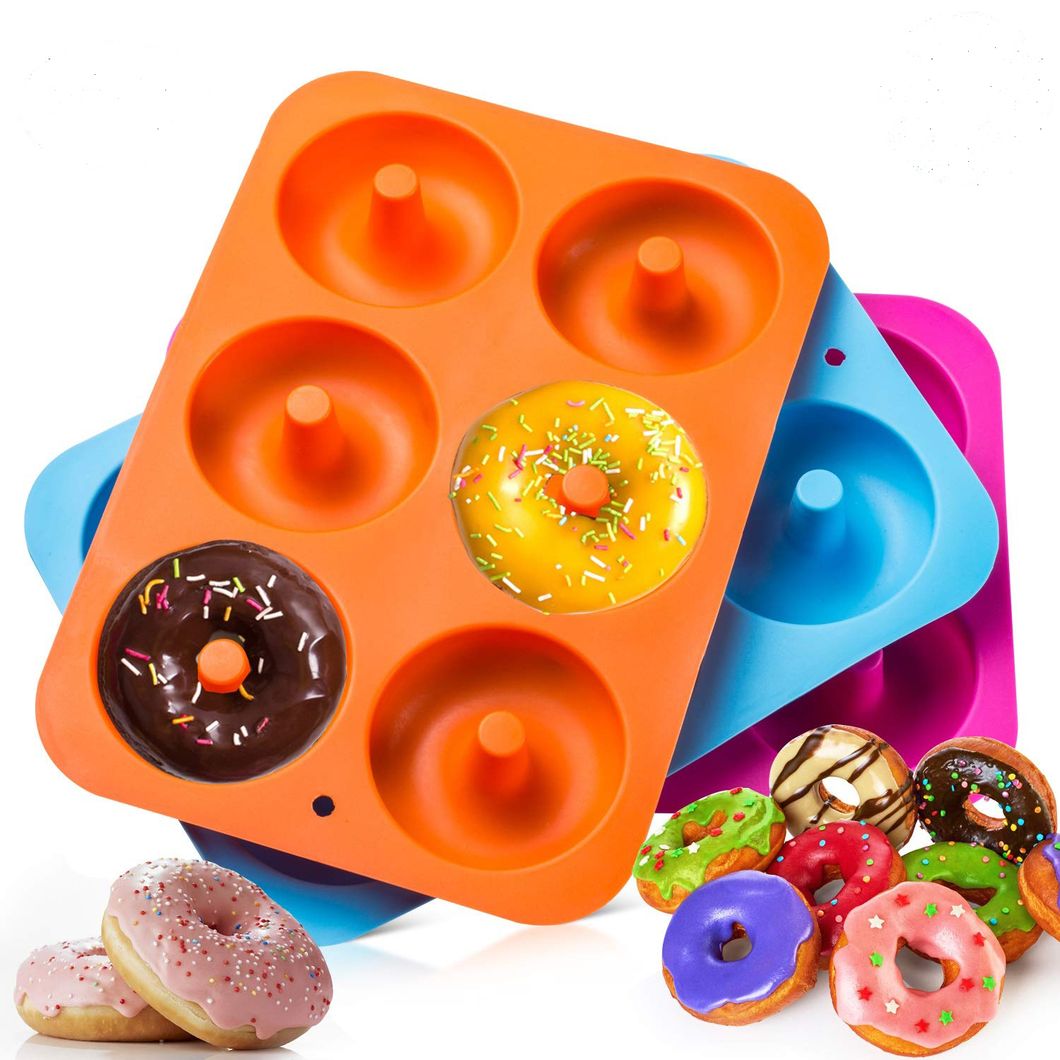 6cavity Silicone Donut Mold, Heat Resistant FDA Silicone Donut Muffin Pan, Silicone Cake Mould