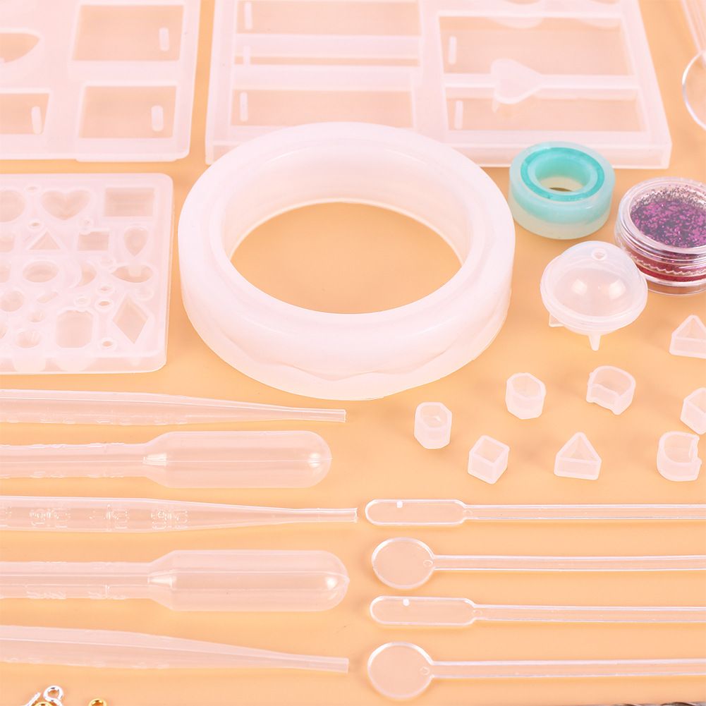 73PCS DIY Pendant Diamond Jewelry Accessories Crystal Epoxy Injection Mould