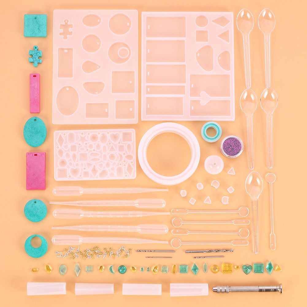 73PCS DIY Pendant Diamond Jewelry Accessories Crystal Epoxy Injection Mould