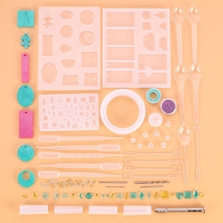 73PCS DIY Pendant Diamond Jewelry Accessories Crystal Epoxy Injection Mould