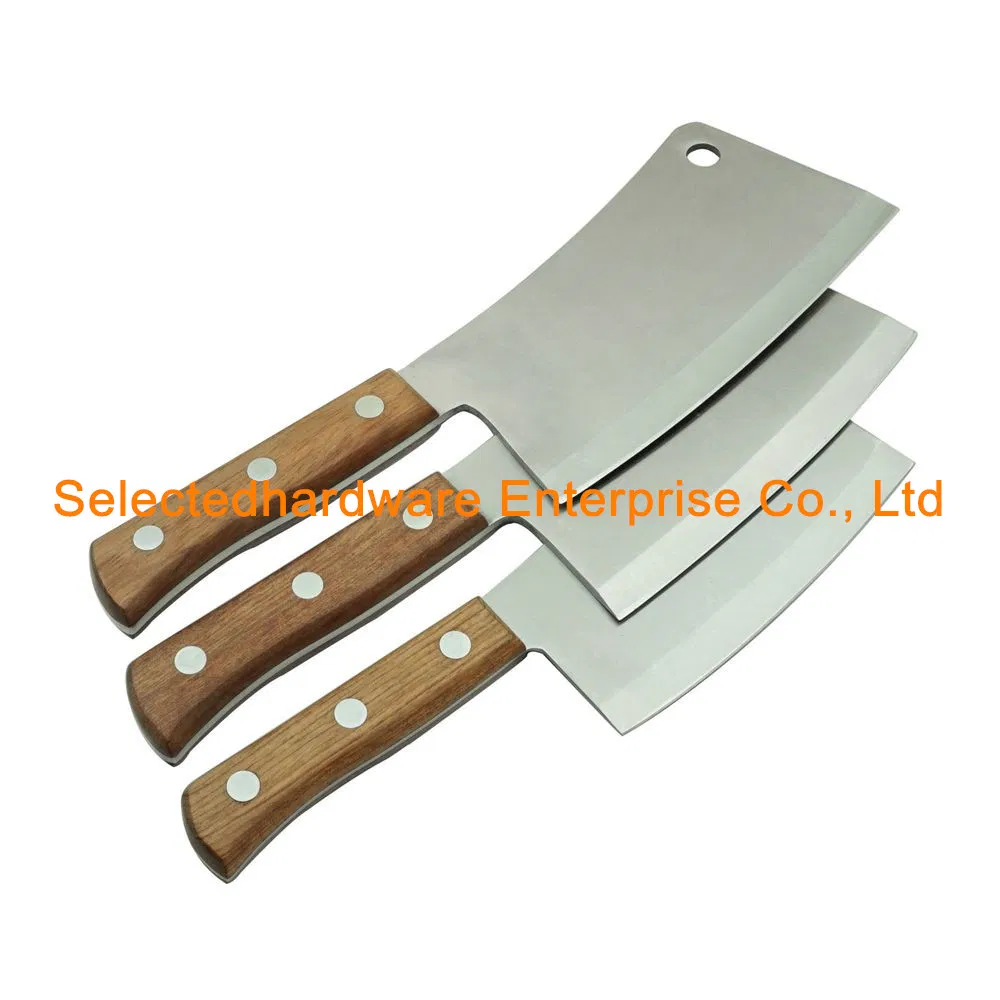 8 Inch Full Tang Wooden Handle Cleaver Butcher Knife