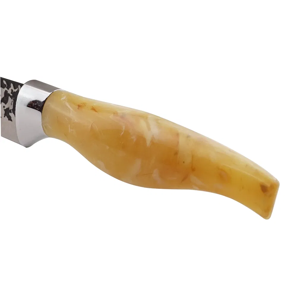 8 Inch Hammered Finished Bread Knife Stainless Steel Wavy Blade