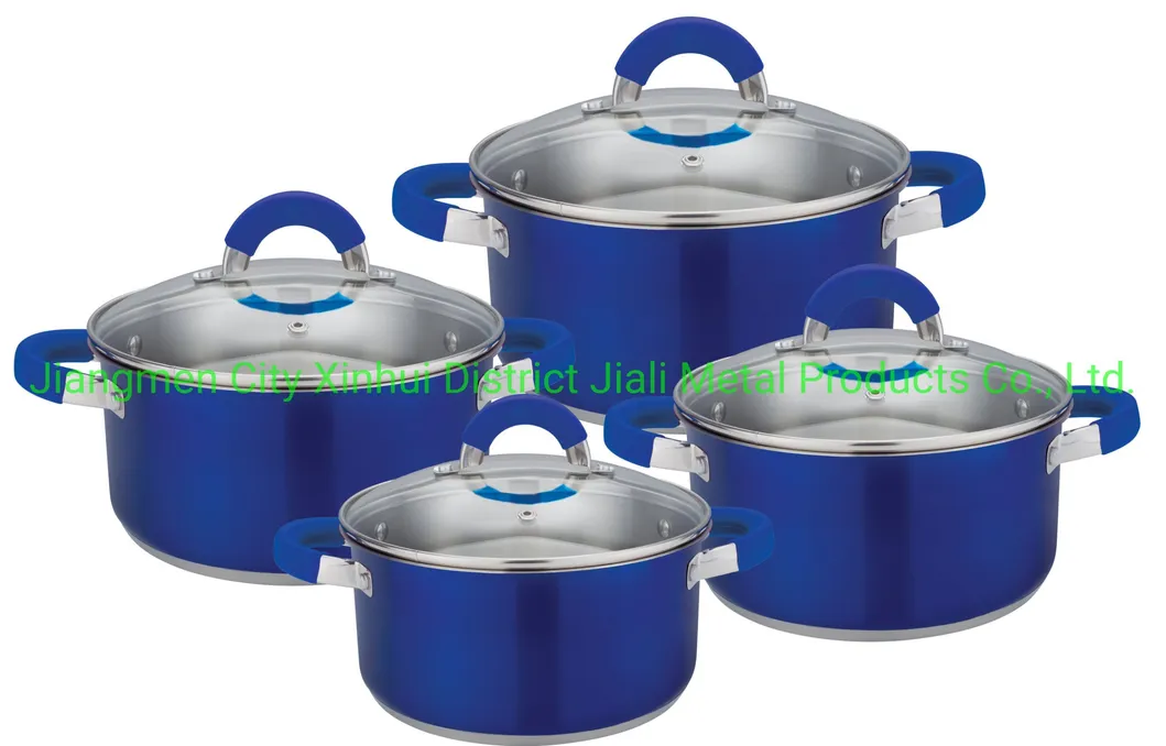 8 PCS New Style Kitchenware Stainless Steel Kitchen Utensils. Stainless Steel Cookware with Glass Lid