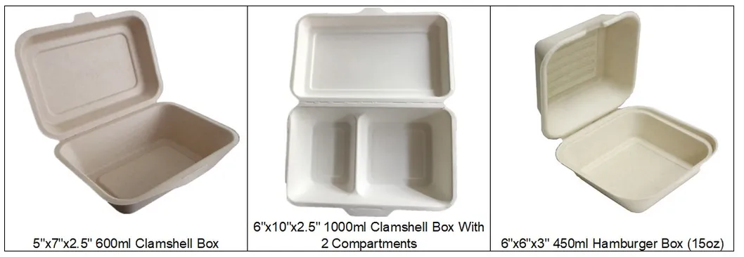 850ml Picnic Wheat Straw Fiber Compartment Meal Storage Lunch Container Food Preparation Box Outdoor Camping Light Meal Lunch Box, Optinal Lid, 9X5X2 Inch