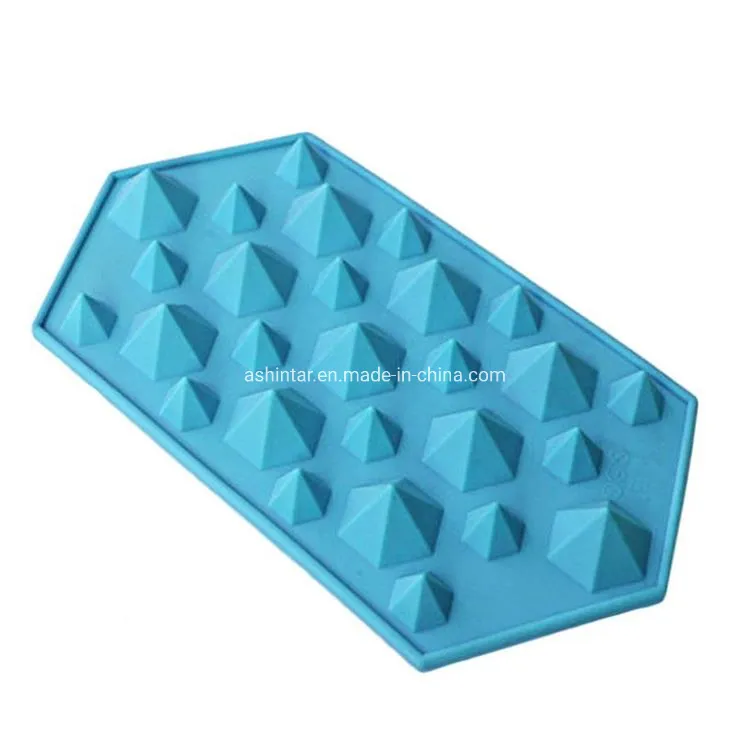 Approved Durable Diamond Shaped 27 Cavities Food Grade Silicone Ice Cube Tray