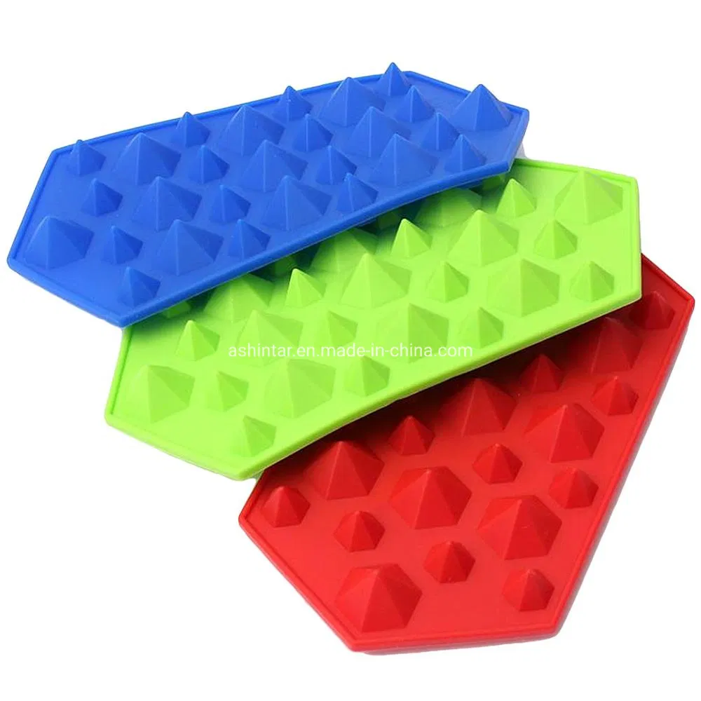 Approved Durable Diamond Shaped 27 Cavities Food Grade Silicone Ice Cube Tray