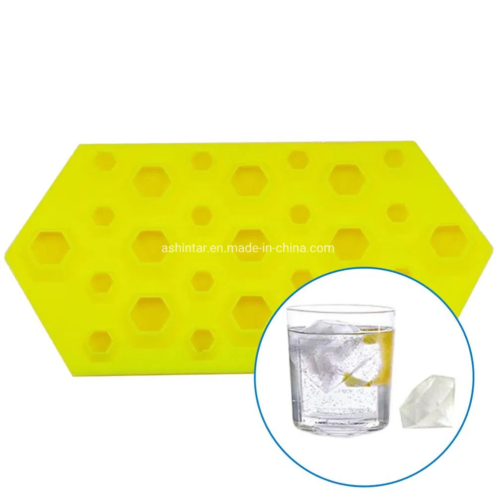 Approved Durable Diamond Shaped 27 Cavities Food Grade Silicone Ice Cube Tray