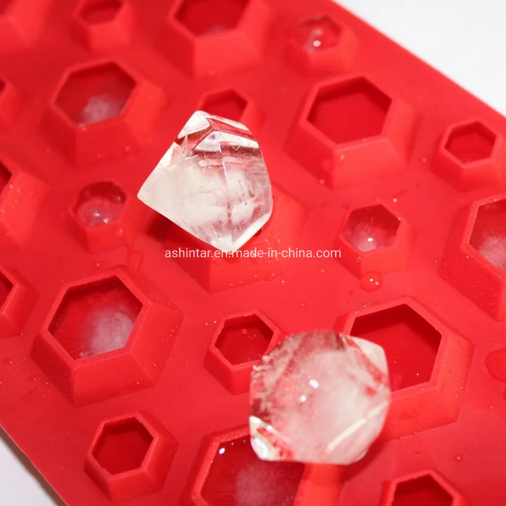 Approved Durable Diamond Shaped 27 Cavities Food Grade Silicone Ice Cube Tray
