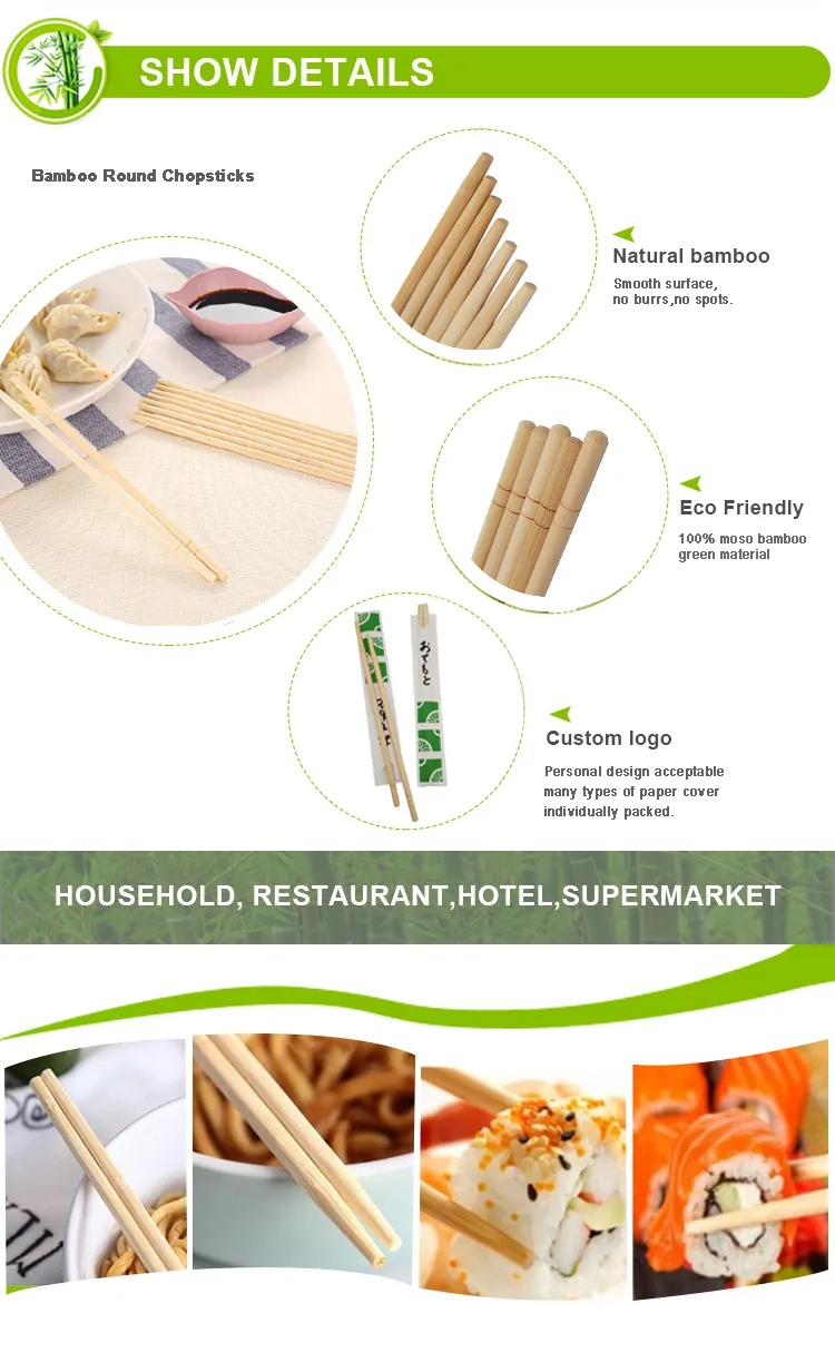 Best Selling 18cm Round Disposable Bamboo Chopsticks for Sushi