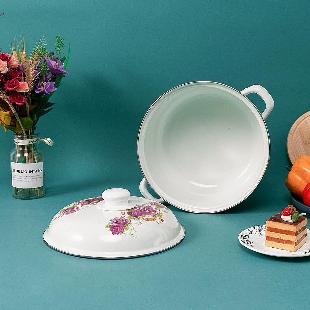 Best Selling Stock Cooking Kitchenware Design 18- 26cm 5PCS Enamel Casserole Cooking Casserole Set