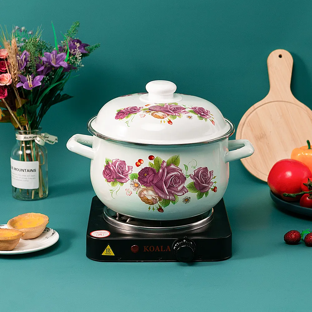 Best Selling Stock Cooking Kitchenware Design 18-26cm 5PCS Enamel Casserole Cooking Casserole Set