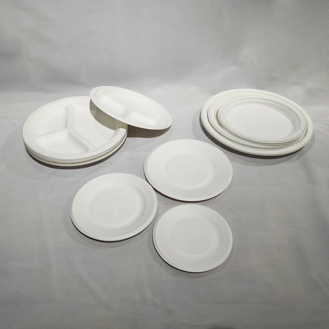 Biodegradable Dinner Plate Can Be Customized Bagasse Pulp Plate Disposable Dessert Plate