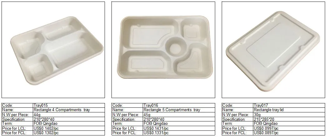 Biodegradable Disposable 850ml Food Container with Lid