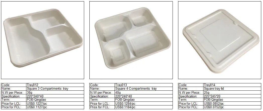 Biodegradable Disposable 850ml Food Container with Lid