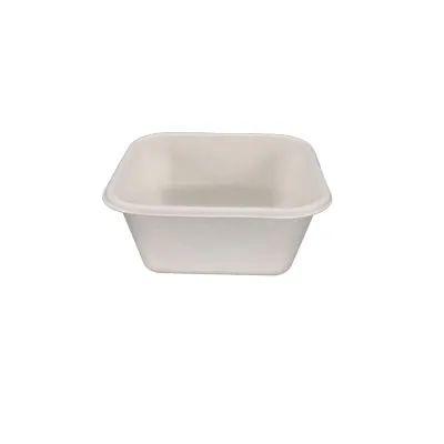 Biodegradable Food Packaging Bagasse 250ml Square Box, Sugar Cane Dinner Box
