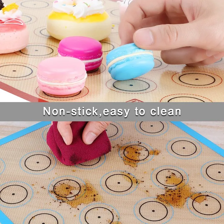 BPA Free Reusable Non Stick Cookie Pastry Silicone Baking Mat Macaron Mat