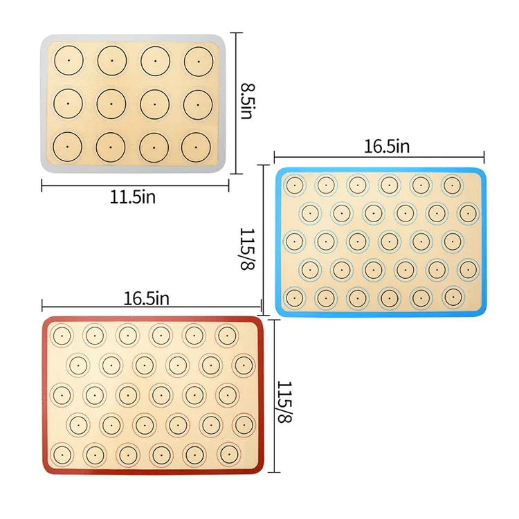 BPA Free Reusable Non Stick Cookie Pastry Silicone Baking Mat Macaron Mat