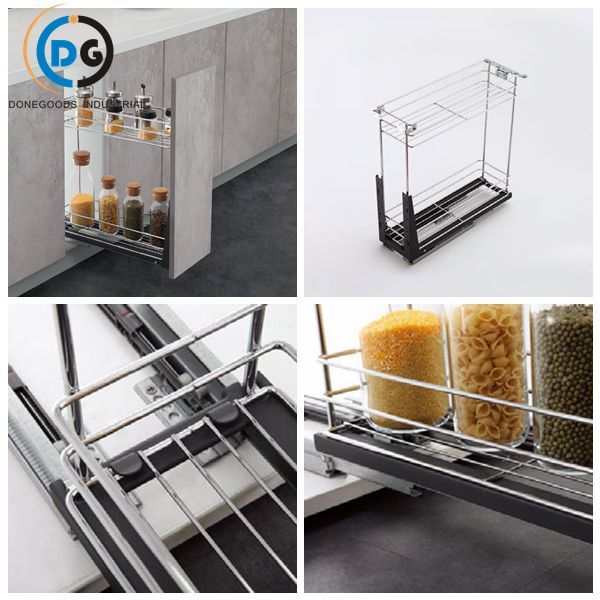 Cabinets 350 Kitchen Pantry Rack 2-Tier Basket Soft Closing