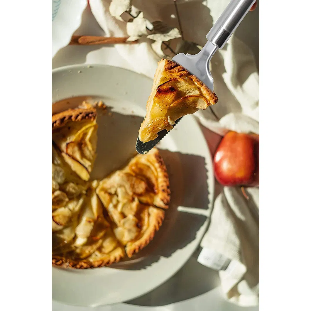 Cake Pie Server Stainless Steel Cake Cutter with Serrated Edge, Elegant Ergonomic Handle for Cutting & Serving Lasagna Dessert, Slice and Serve Spatula Esg12126