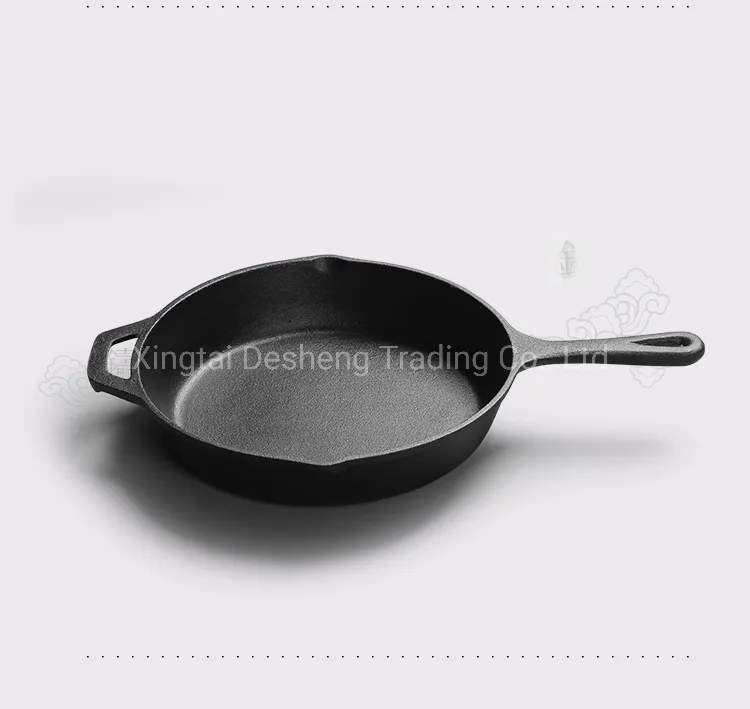 Cast Iron Fry Pan Steak Pan Set Outdoor Cookware Oil Preseasoned Non-Stick Skillet Grilling Baking