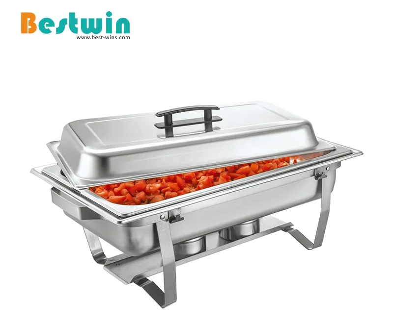 Catering Supplies F433 Stainless Steel 8qt. Chafing Dish Buffet Chafer Foldable Food Warmer