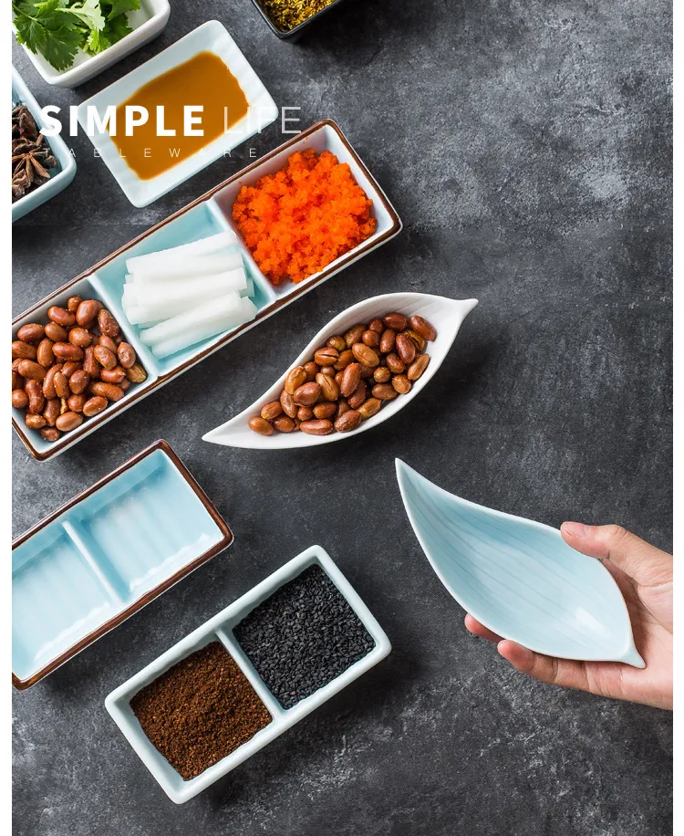 Ceramic Sauce Plate Snack Dish Desser Plates Sushi Dishes Flavor Tray Sauce Snack Tableware