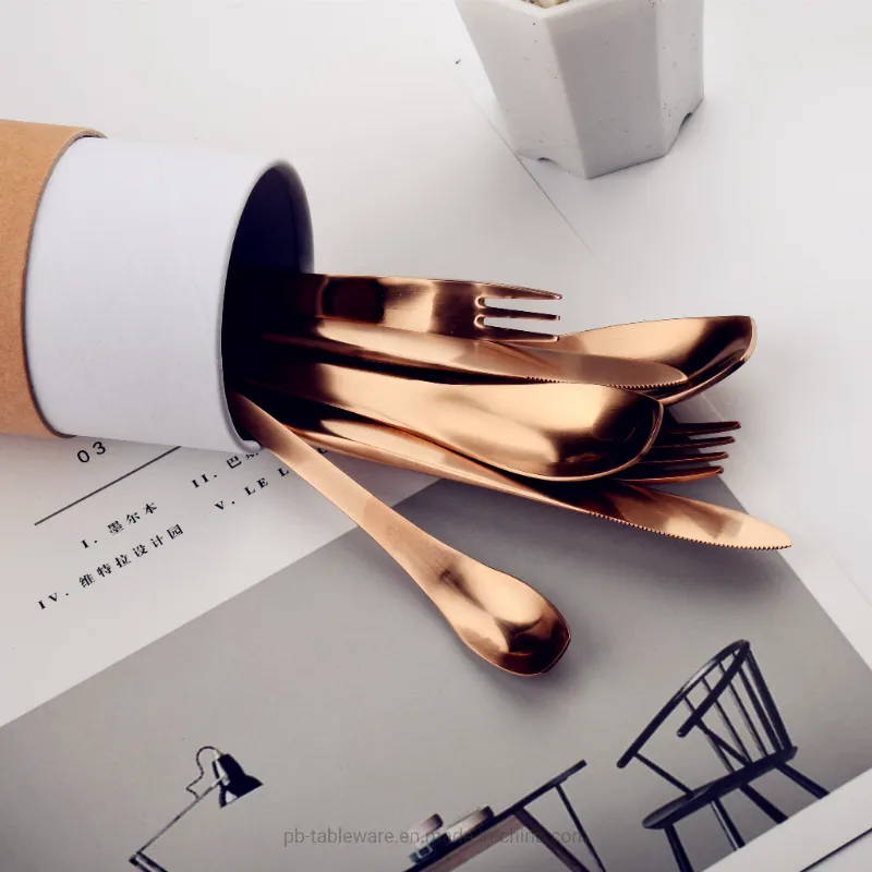 China Good Quality 304 Stainless Steel Gold Flatware Cutlery Sets